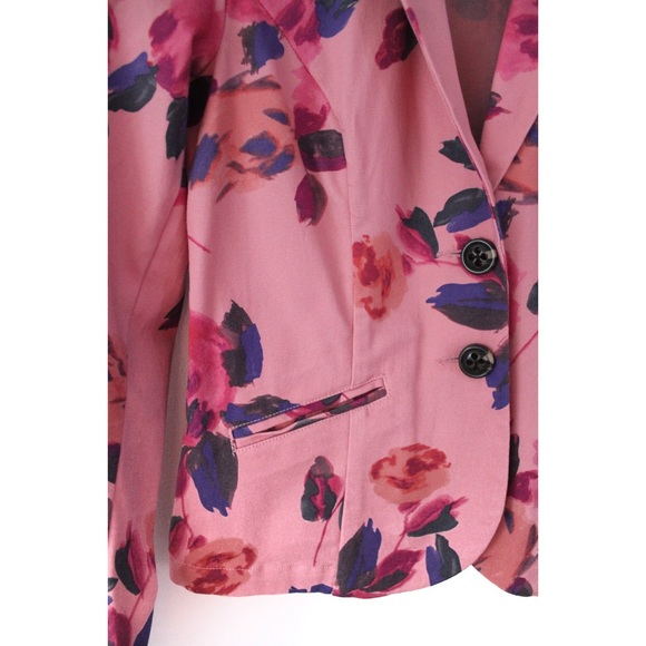 CAbi Pink Rose Garden Floral Buttoned Jacket Blazer Preowned XS - Picture 5 of 15